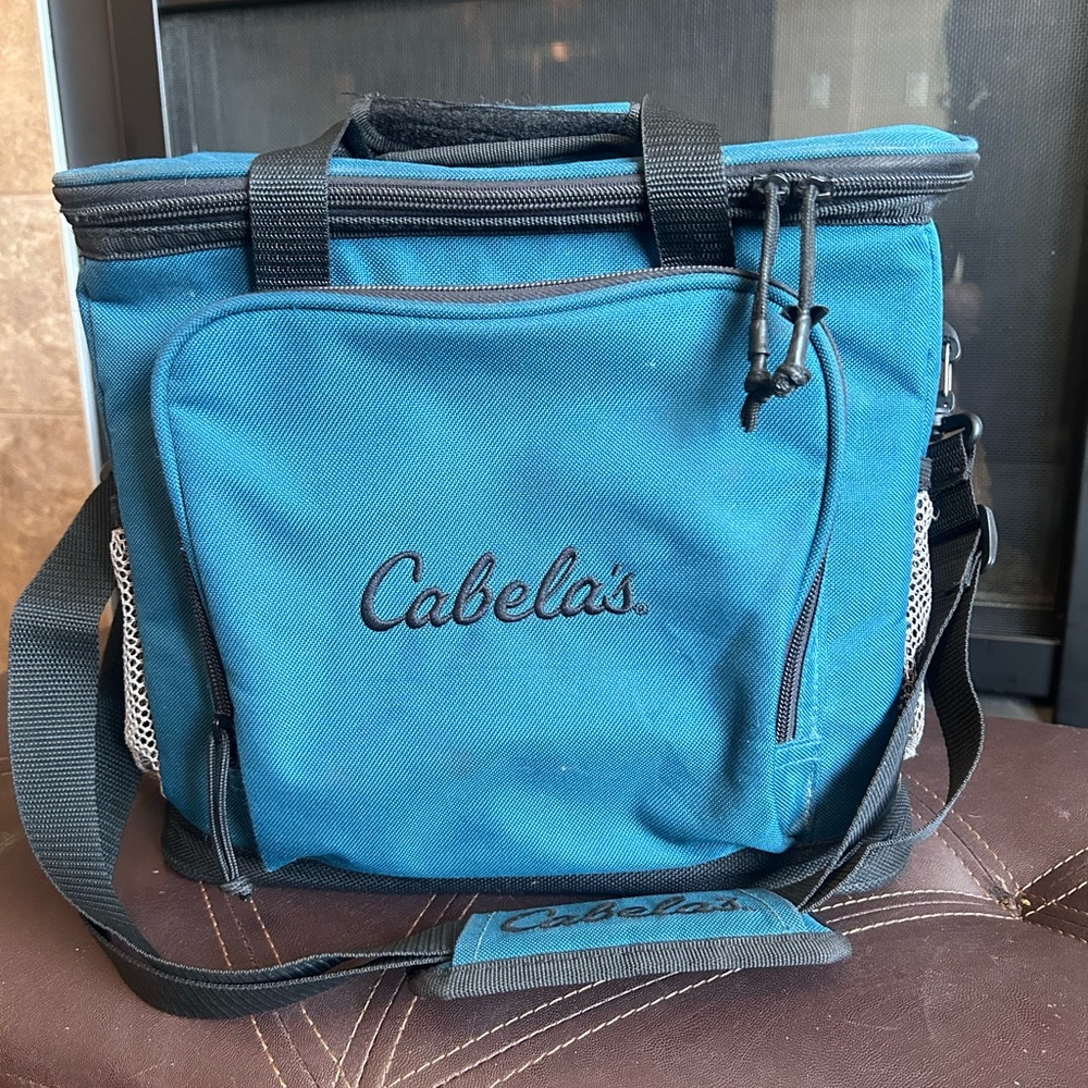 Cabela's Dark Teal Double Zippered Insulated Cooler Lunch Bag Full Size